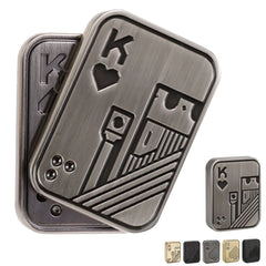 Metal Poker Card Fidget Slider - Premium Silver King Stress Relief