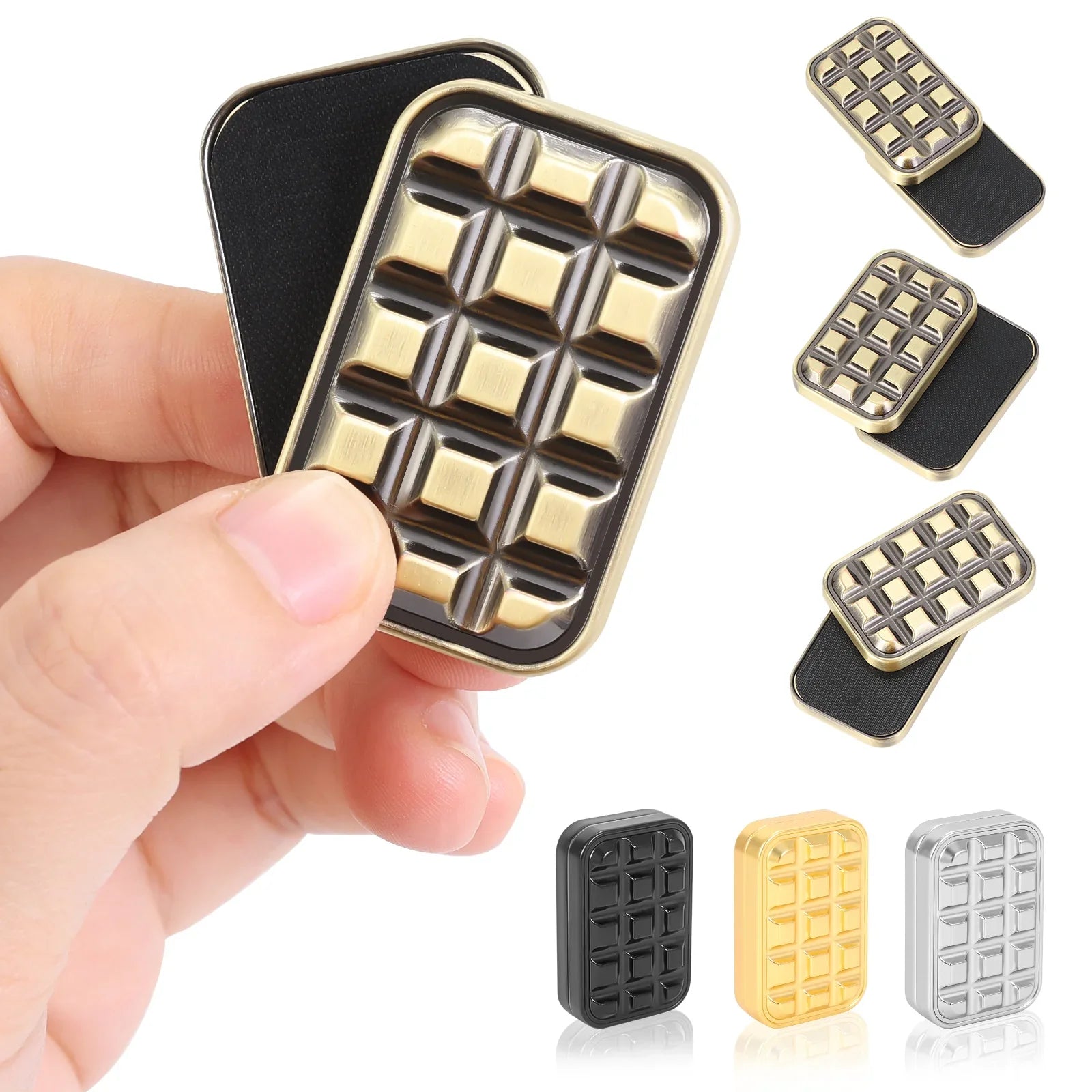 metal brick chocolate-bar fidget slider for adults, for stress and focus at the desk