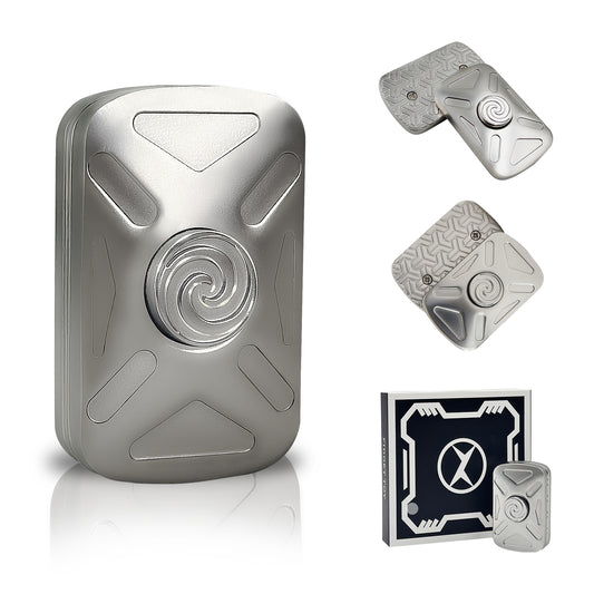 silver Vortex 2-in-1 metal fidget spinner and slider for adults, main product view