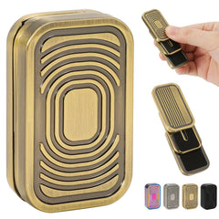 metal 3-layer magnetic fidget slider for adults, on a desk, a pocket fidget for restless hands