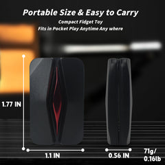 black metal Mountain trackless fidget slider with red core for adults, an EDC gift idea for adults and teens