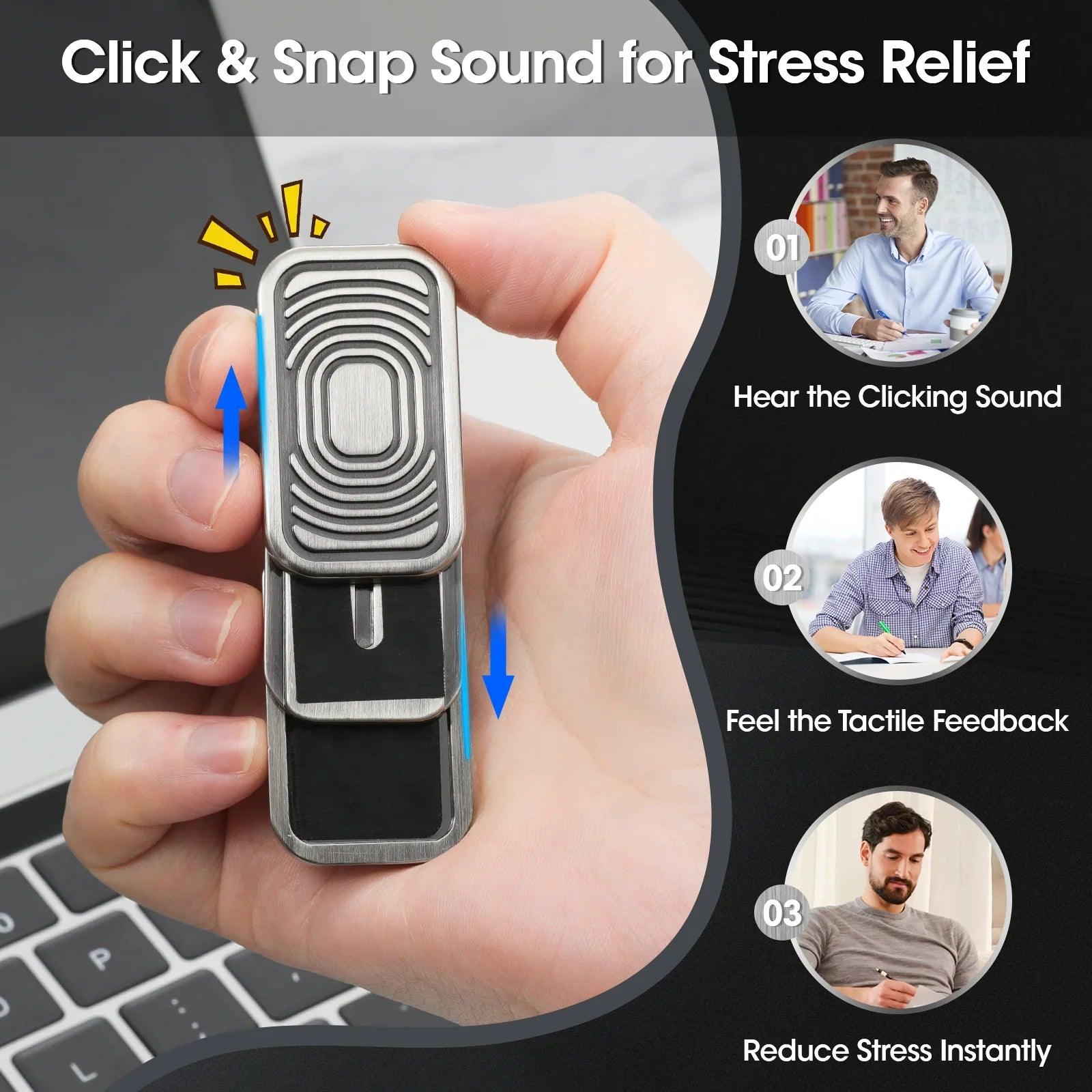 metal 3-layer magnetic fidget slider for adults, held in hand as a compact metal EDC fidget