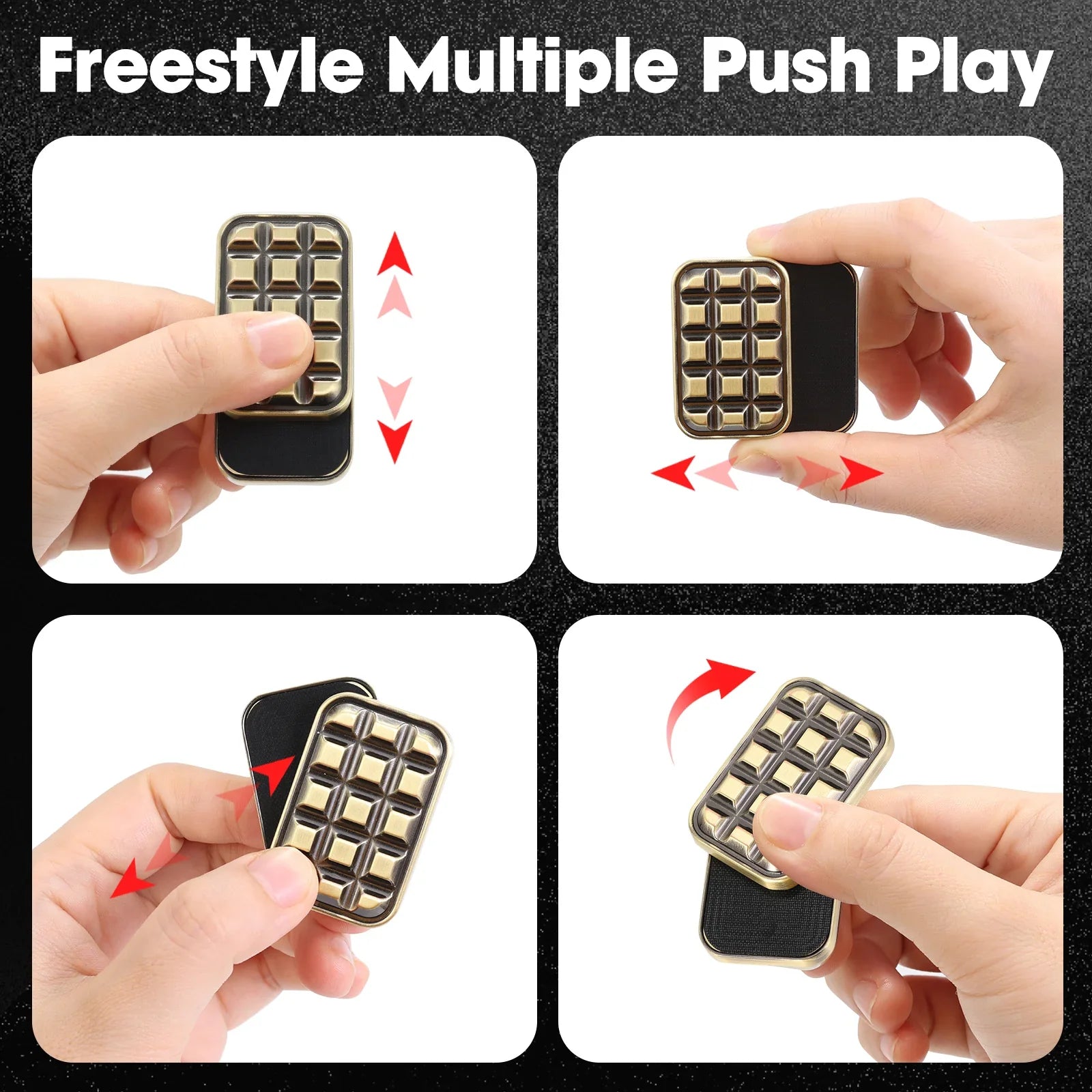 metal brick chocolate-bar fidget slider for adults, an EDC gift idea for adults and teens