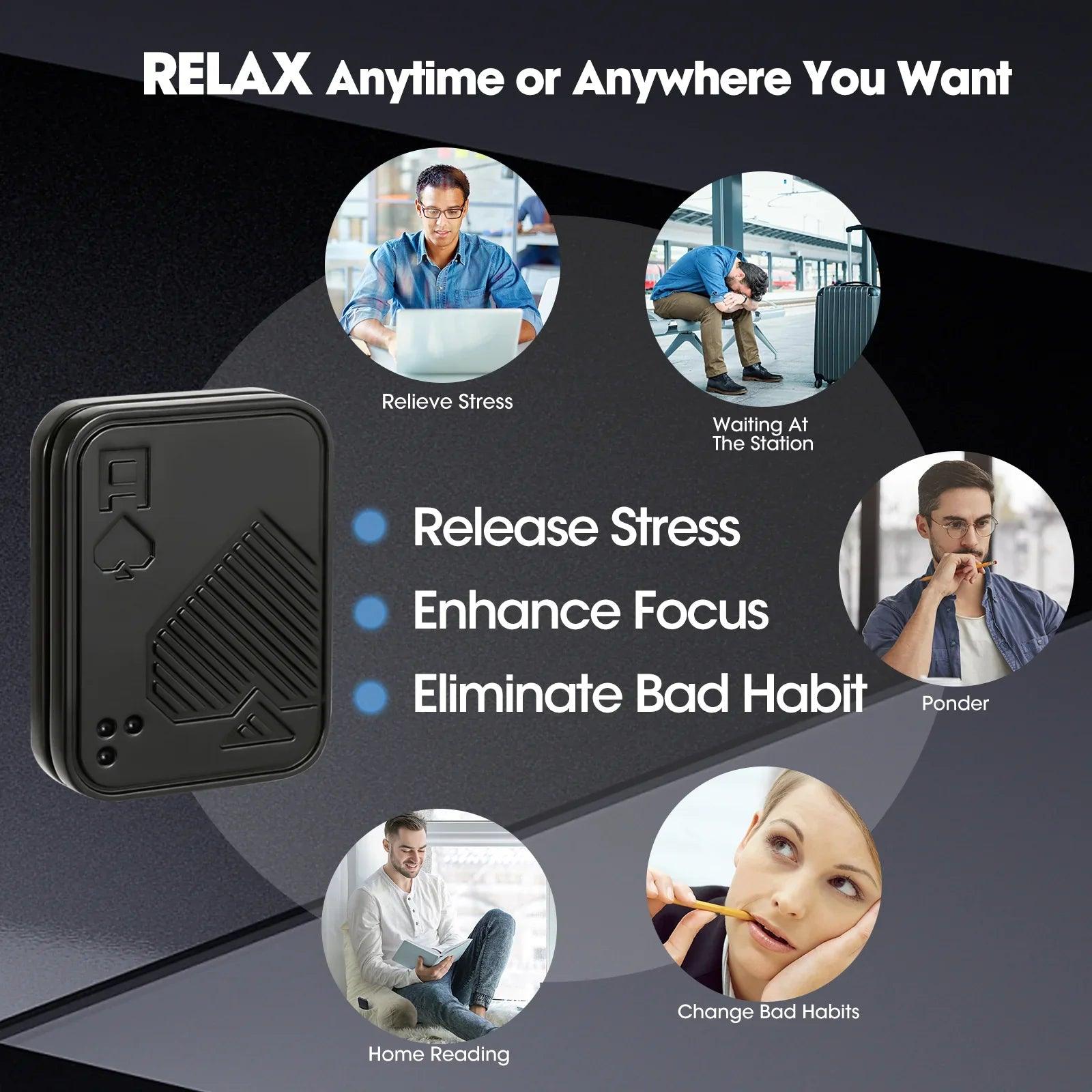 Adult using the Ace of Spades fidget slider for stress and focus while working, reading and commuting