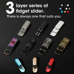 metal 3-layer magnetic fidget slider for adults, side view showing the mechanism