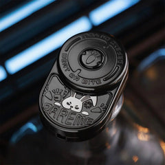 mixed black metal rabbit fidget slider for adults, showing the murdered-out mixed-black finish