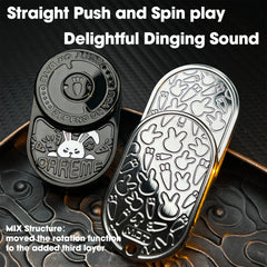 Premium Alloy Rabbit Fidget Slider - Mixed Black Mechanical Stress Relief