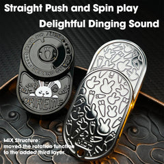 mixed black metal rabbit fidget slider for adults, with a satisfying ding, for stress and focus at the desk