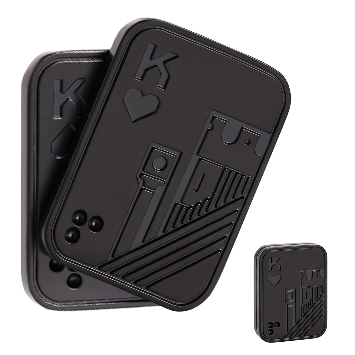 Fidget Slider, Metal Poker Push Card, Fidget Clicker, Fidget Toys for Adults Teens (Black K)