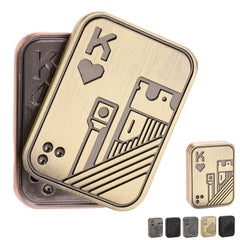 Fidget Slider, Metal Poker Push Card, Fidget Clicker, Fidget Toys for Adults Teens (Gold K)