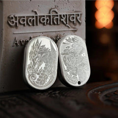 metal dragon fidget slider for adults, side profile showing the two-piece slide