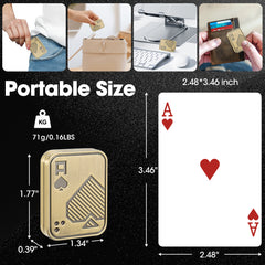 Fidget Slider, Metal Poker Push Card, Fidget Clicker, Fidget Toys for Adults Teens（Gold A）