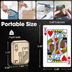 Fidget Slider, Metal Poker Push Card, Fidget Clicker, Fidget Toys for Adults Teens (Gold K)