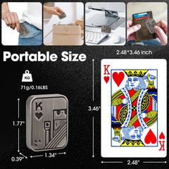 Fidget Slider, Metal Poker Push Card, Fidget Clicker, Fidget Toys for Adults Teens (Sliver K)