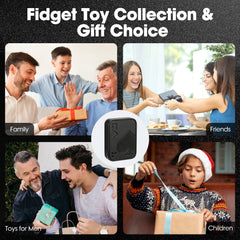 Fidget Slider, Metal Poker Push Card, Fidget Clicker, Fidget Toys for Adults Teens (Black A)