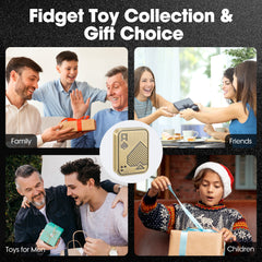 Fidget Slider, Metal Poker Push Card, Fidget Clicker, Fidget Toys for Adults Teens（Gold A）