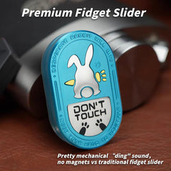 Fidget Toys Adults, EDC Light Alloy Rabbit Fidget Slider,Sensory Toy with Anti-Stress Design, Help Relieve Anxiety, Compact Portable Fidget Tool, for Adults (Blue)